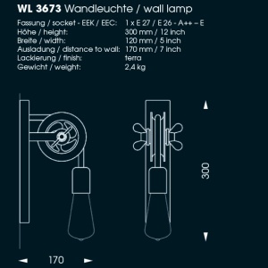 Aplica perete design industrial cu scripete WL 3673 42971 universul-luminii.ro