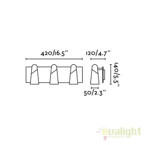 Aplica perete LED moderna cu 3 spoturi LAO neagra 29043 176311 universul-luminii.ro