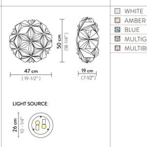 Aplica perete sau tavan design unicat realizata manual La Vie Medium Amber 215021 universul-luminii.ro