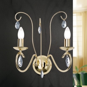 Aplica perete stil clasic cu cristale K9 Alessia auriu 60941 universul-luminii.ro