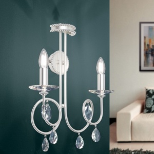 Aplica perete stil clasic cu cristale Swarovski Giada argintiu mat 181421 universul-luminii.ro