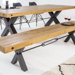 Banca design industrial Thor 200cm Pin maro vintage - Img 4
