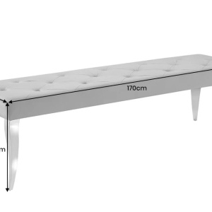 Banca eleganta Modern Barock 170cm, gri / argintiu - Img 4