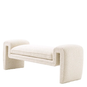 Bancheta design LUX stil contemporan Tondo S Bouclé cream
