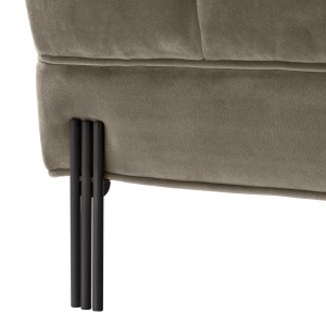 Bancheta eleganta design LUX Sienna, catifea greige 113389 HZ - Img 5