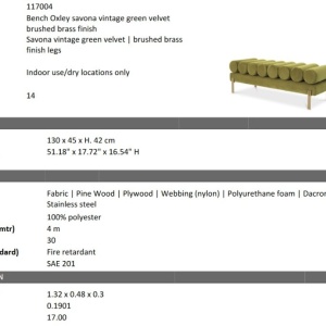 Bancheta moderna design LUX Oxley, Savona vintage green - Img 2