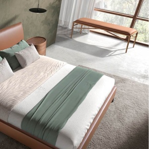Bancheta tapitata design LUX Brown 130x40cm