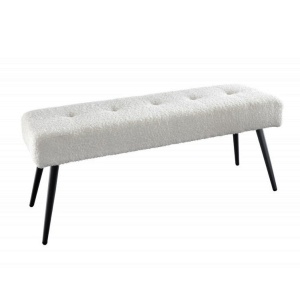 Bancheta tapitata design modern Boutique 100cm, boucle alb