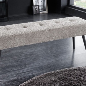 Bancheta tapitata design modern Boutique 100cm, champagner greige - Img 6