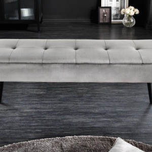 Bancheta tapitata design modern Boutique 100cm, gri inchis - Img 5