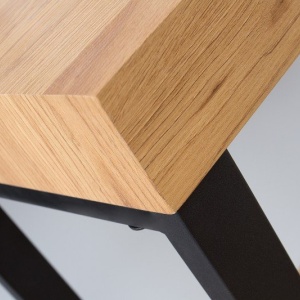 Birou design industrial Black Desk 120cm, negru/ stejar - Img 3