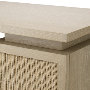 Birou Design LUX, Lemn, Rattan, Borchard stejar albit - Img 4