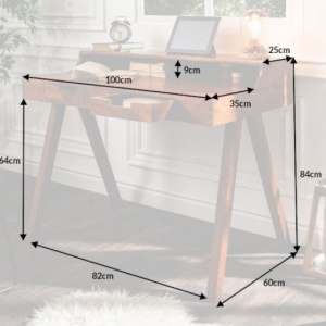Birou design retro Monsoon 100cm salcam - Img 7
