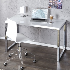 Birou elegant White Desk 120x60cm alb - Img 4