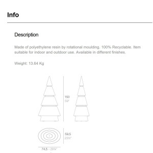 Brad Decorativ FOREST 1,5m ILUMINAT LED Vondom 57481 universul-luminii.ro