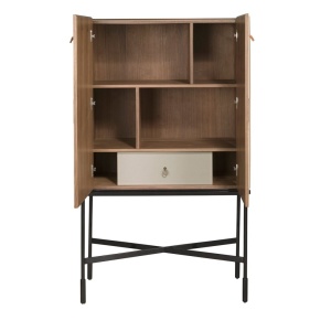 Bufet, Bar design LUX furnir de nuc si piele High sideboard