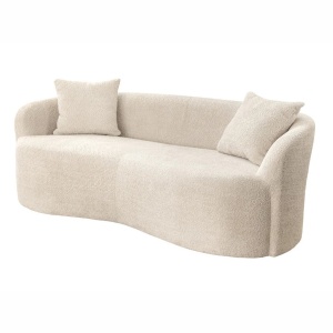 Canapea 2 locuri curbata ELEMENTAL 180cm boucle champagne beige - Img 5