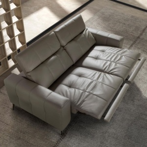 Canapea 2 locuri design italian, Functia Relax, Cowhide gri - Img 5