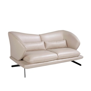Canapea 2 locuri eleganta cu spatar original Cowhide leather taupe grey