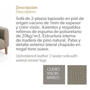 Canapea 2 locuri eleganta, design LUX Arawan AC-5353-2P - Img 3