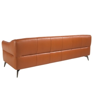 Canapea 3 locuri din piele naturala capitonata Cowhide leather brown - Img 9