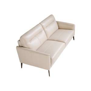Canapea 3 locuri eleganta, design italian Cowhide leather taupe grey - Img 2