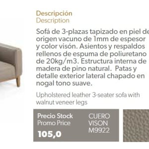 Canapea 3 locuri eleganta, design LUX Arawan AC-5353-3P - Img 3
