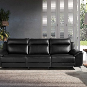 Canapea 3 locuri eleganta, design LUX cu functia relax Cowhide black - Img 6