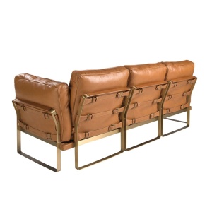 Canapea 3 locuri LUX design italian Cowhide camel - Img 3