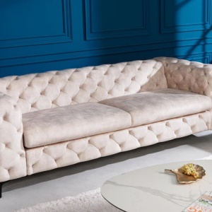 Canapea design Chesterfield, Catifea, Champagner, MODERN BAROCK - Img 9