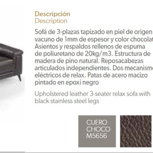 Canapea design italian, 3 locuri, functia relaz, Alfredo AC-5319-3P - Img 3