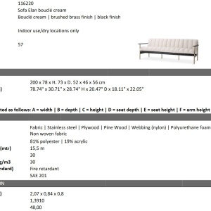 Canapea eleganta design LUX Elan, Boucle crem - Img 6