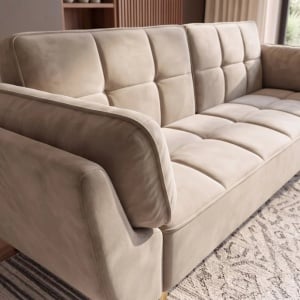 Canapea extensibila BOUTIQUE 215cm catifea champagne beige - Img 7