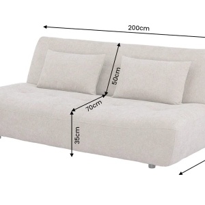 Canapea extensibila, chenille greige, ELYPSE 200cm - Img 6