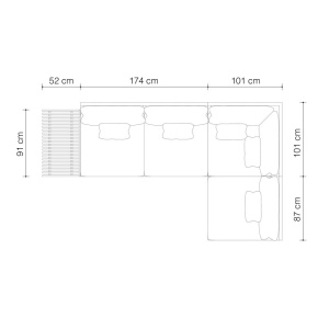 Canapea pe colt pentru exterior design elegant LUX Royal Palm, sunbrella - Img 6