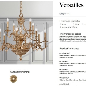 Candelabru 12 brate LUX realizat manual Versailles 144541 universul-luminii.ro