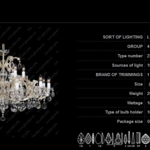 Candelabru 18 brate Maria Theresa cristal Bohemia L14 235/18/1 46541 universul-luminii.ro