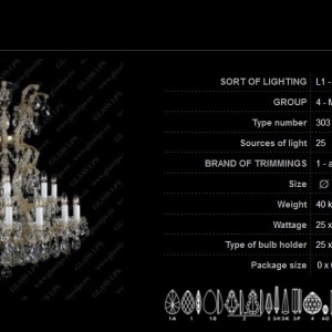 Candelabru 25 de brate Maria Theresa cristal Bohemia L14 303/25/1 46571 universul-luminii.ro