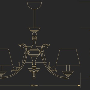 Candelabru 3 brate design clasic realizat manual CASAMIA - Img 3