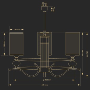 Candelabru 3 brate elegant design clasic Ruta 85691 universul-luminii.ro