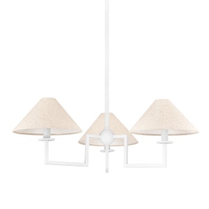 Candelabru 3 brate LUX, Metal, Alb, Abajur In, GLADWYNE