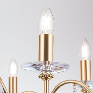 Candelabru 6 brate stil clasic cu cristale Swarovski Giada auriu mat - Img 7