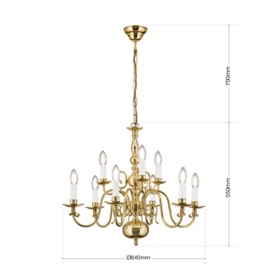 Candelabru 9 brate design clasic FLAMISCH, alama lucioasa - Img 7