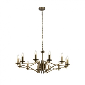 Candelabru clasic cu 12 brate stil elegant Ascot alama antic 41312-12AB SRT
