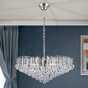 Candelabru cristal Asfour design lux KRISTALL KLASSISCH 10L chrome plated/clear 161401 universul-luminii.ro