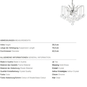 Candelabru cristal Asfour design lux KRISTALL KLASSISCH 3L chrome plated/clear 239391 universul-luminii.ro