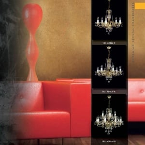 Candelabru cristal Bohemia 5 brate, diam. 53cm Adela V CE - Img 4