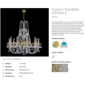 Candelabru Cristal Bohemia Exclusive 10 brate ARIANA X 177071 universul-luminii.ro
