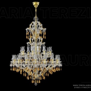 Candelabru Cristal Bohemia Exclusive 24 brate MARIA TEREZIA AUREA - Img 2