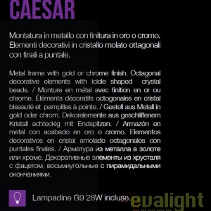 Candelabru cristal design elegant casa scarii CAESAR SP12 Cromo 114279 - Img 2